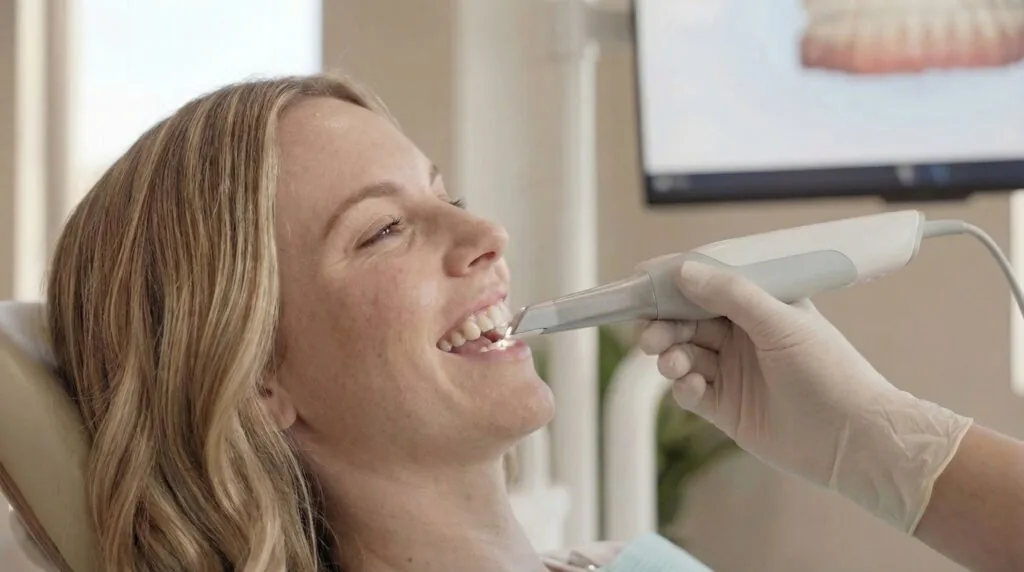 A 3D intraoral scan in progress