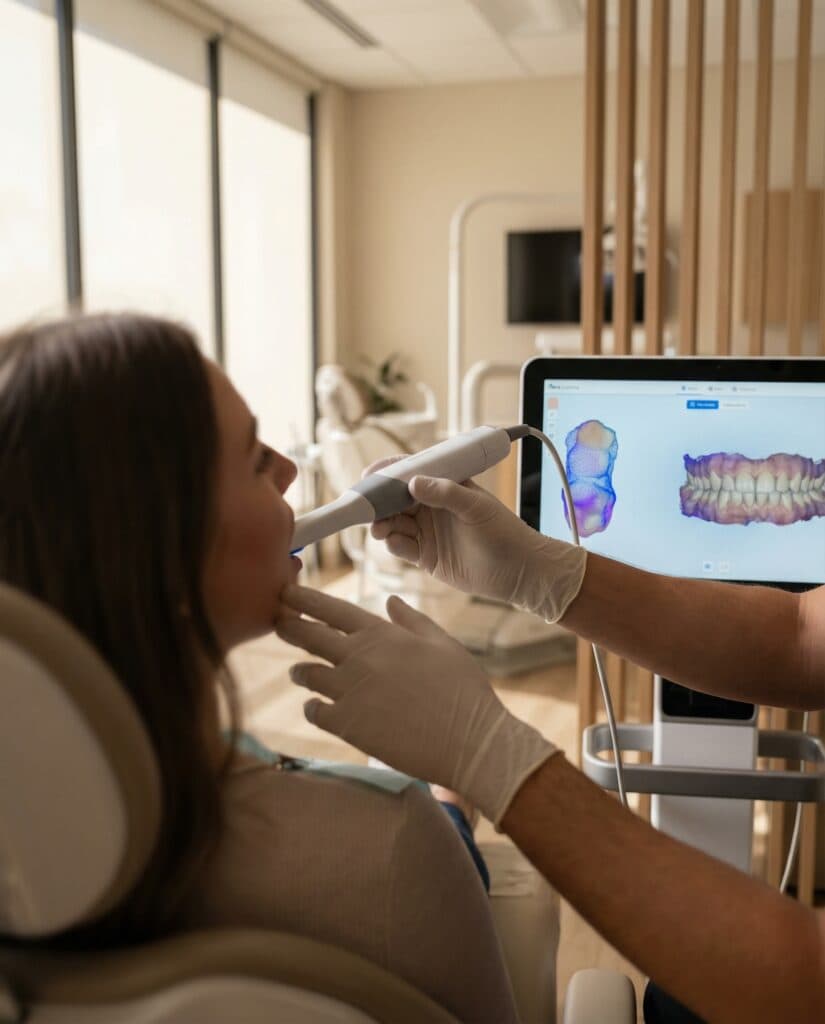A custom retainer being fitted